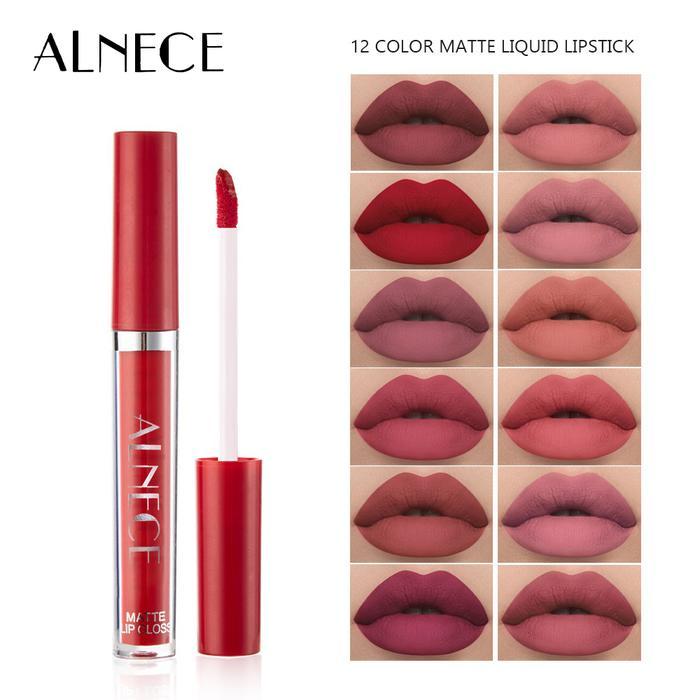 bde1- Promo & Cod 6Pcs Paket Lipstik Matte/Set Lip Gloss Matte Beruang - Lipstik Matte Anti