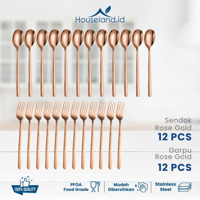 1 Lusin Sendok 1 Lusin Garpu Sendok Korea Set Sendok Makan Sendok Set Tebal Kitchenware