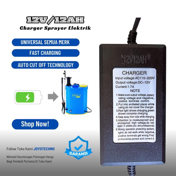CHARGER CAS SPRAYER ELEKTRIK 12V/12AH UNTUK TANGKI CBA 1.75A