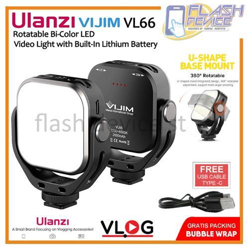 LED Video Light Ulanzi VL66 VIJIM Rotate 360 Bi-Color Rechargeable