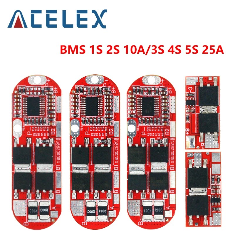 Bms 1S 2S 10A 3S 4S 5S 25A Bms 18650 Li-Ion Lipo Lithium Battery Protection Circuit Board Module Pcb
