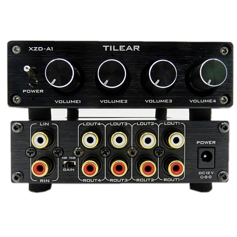 Hifi Lossless 1 Input 4 Output Rca Hub Audio Distributor Signal Selector Switcher Tone Volume For