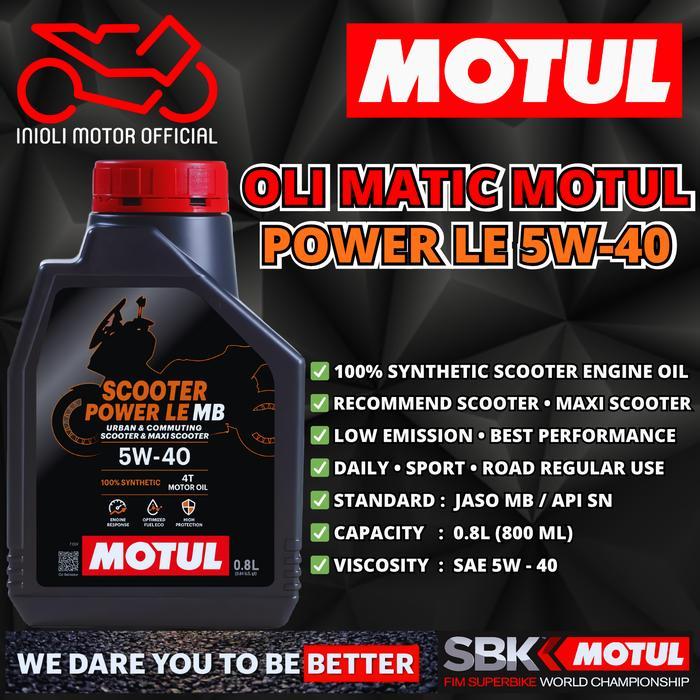 OLI MOTUL SCOOTER POWER LE 5W40 800ML OLI MOTUL IMPORT PREMIUM 100% SYNTHETIC ADV 150 160 PCX 150