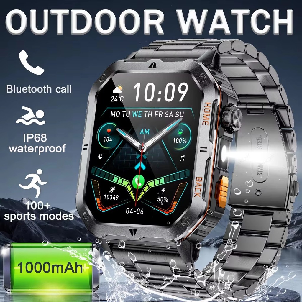 2025 New Outdoor Military Smartwatch Bluetooth Talking Health Monitoring Smartwatch 2.01 "Hd Screen