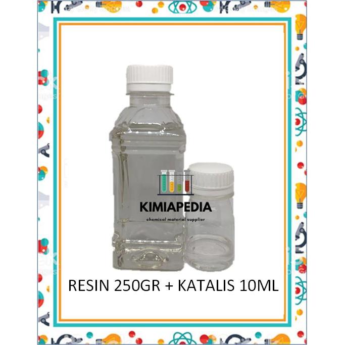 New Resin Bening UPR 108 Fiber Fiberglass 250gr + Katalis 10ml Untuk Tambal Tangki Fiberglass Kayu