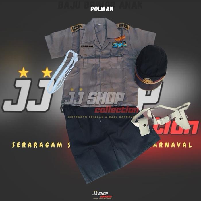 Baju profesi anak polisi/polwan untuk putri.paud-TK&SD BAJU POLWAN ANAK baju polwan cilik SERAGAM