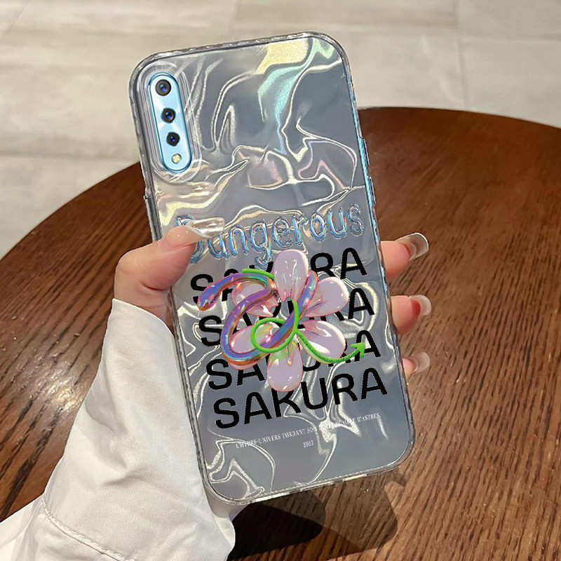 Casing Hp Untuk VIVO S1 VIVO S1 Pro Case Bunga tiga dimensi indah New Laser Kesing Transparan Kasing