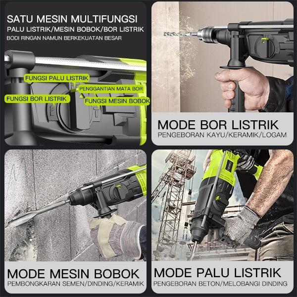 sge9- CodZper Bor Listrik Mesin Bor Palu Listrik Rotary Hammer Untuk Bobok Beton Tembok