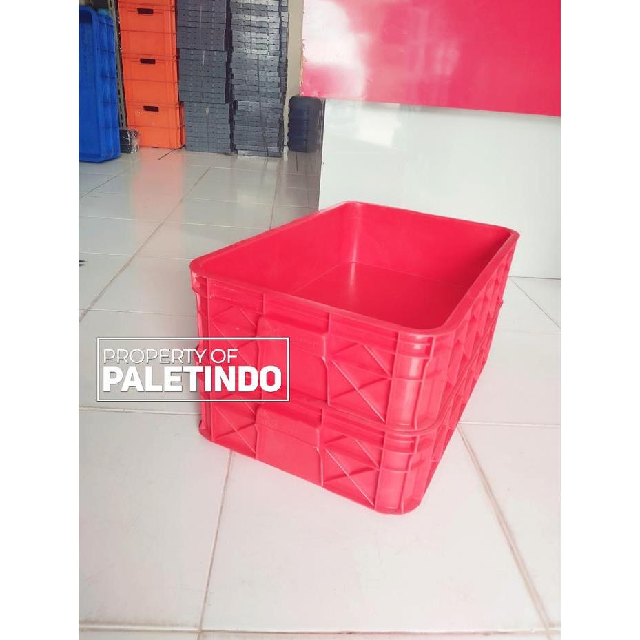 Keranjang Plastik Solid Tebal/ Bak Kolam Ikan 60 x 40 x 15 Cm Kirim