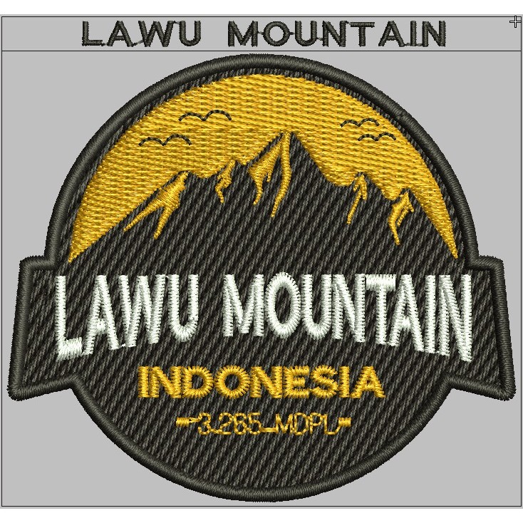 ADVENTURE PATCH BORDIR LOGO LAWU MOUNTAIN INDONESIA 3285 MDPL EMBROIDERY KOMPUTER | ADV-322
