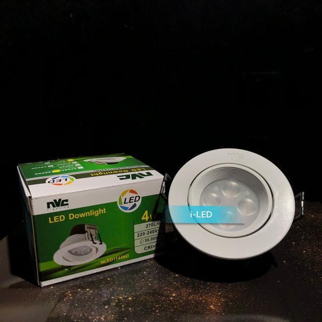 NVC Downlight LED 4watt Putih Kuning Warm Inbow Tanam Plafon Mata 3w