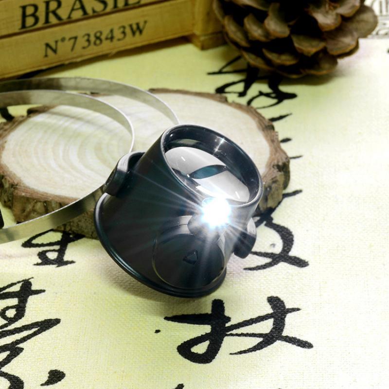 Head Mounted Eye Mask F Magnifying Glass Single Eye Wire Repair Clock Led Light 10X Magnification