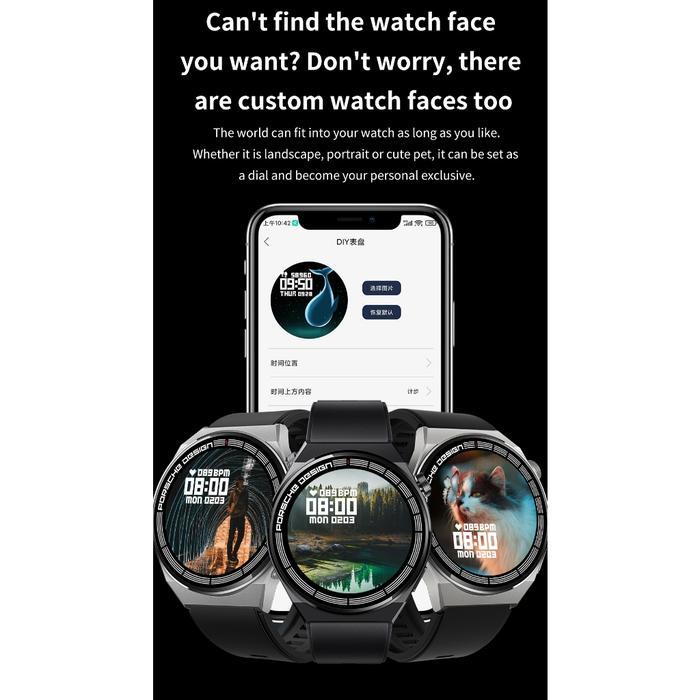 GT8 PORSCHE GPS NFC SMART WATCH 1.28 INCH SCREEN BLUETOOTH CALL WATCHES HEART RATE FITNESS TRACKER