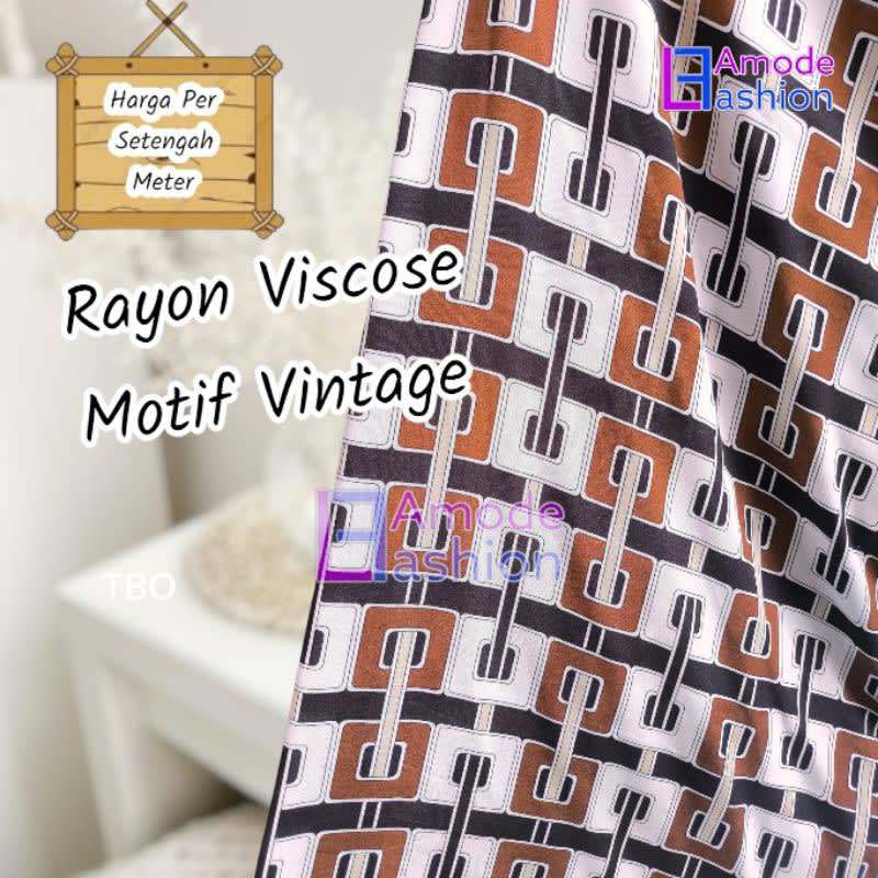 Kain Rayon Viscose Motif Vintage