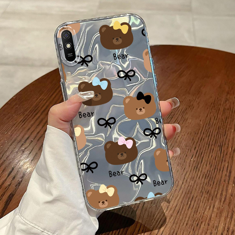 Casing Hp Untuk Xiaomi Redmi 9A Redmi 9i Redmi 9T Redmi 9 Power Case Beruang Teddy Lovely Gradiant L