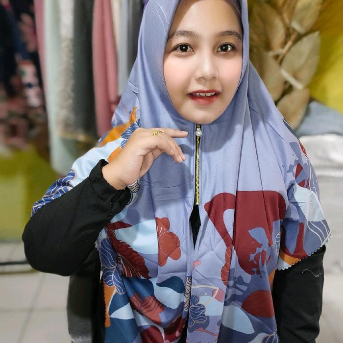 3P9U9- Ziper Jumbo Motif/Segi4 Syari Motif Resleting/Hijab Segi 4 Jilbab Instan Square Mewah