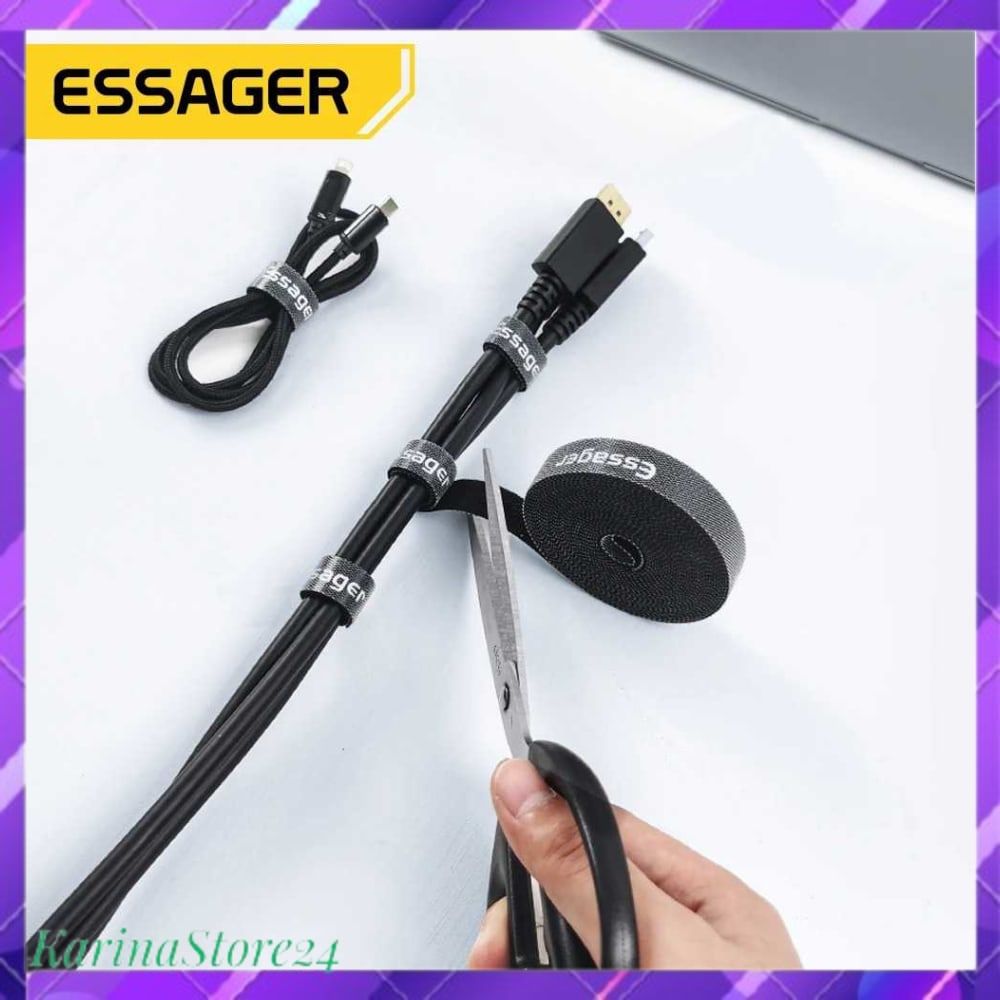 PENGIKAT KABEL VELCRO STRAP ORGANIZER WIRE WINDER TEARABLE PANJANG 1 METER - EXD-LX01