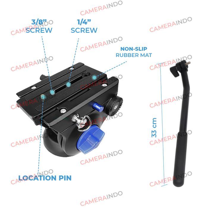 Fluid head Takara HYDRO ABH Professional fluidHead Video Tripod-QRPB-18