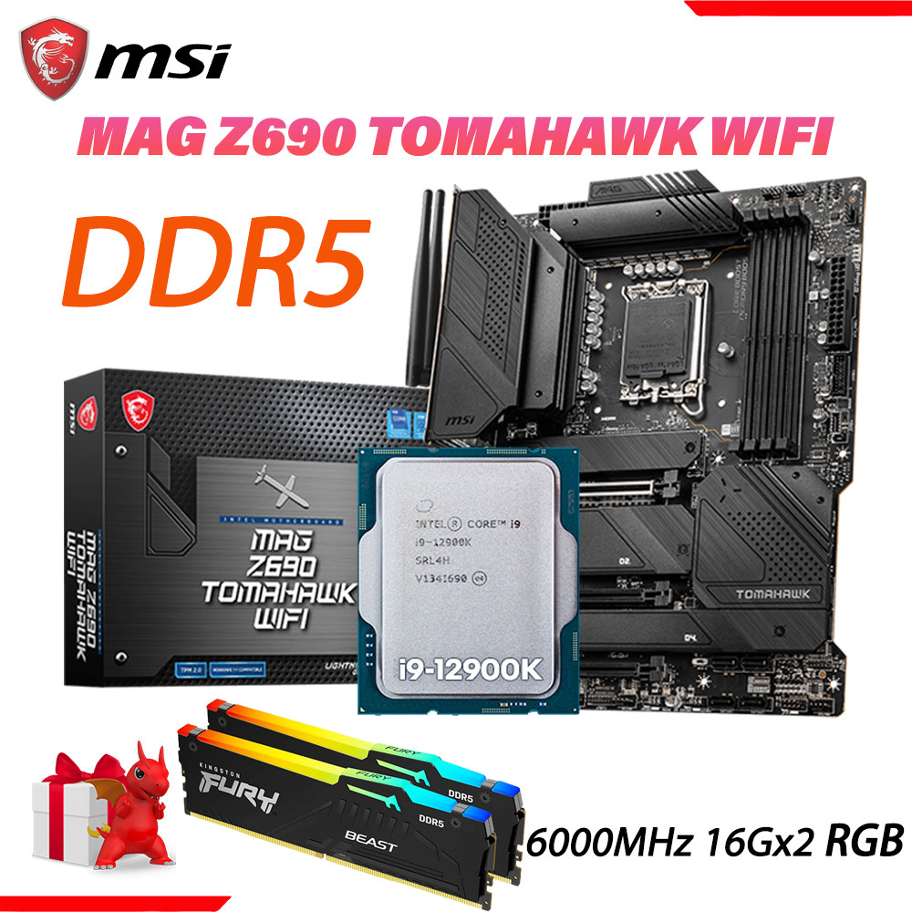 DDR5 LGA1700 MSI MAG Z690 TOMAHAWK WIFI With i9 12900K 6000 16GB 2Pcs Kit Motherboard Intel Z690 Mai