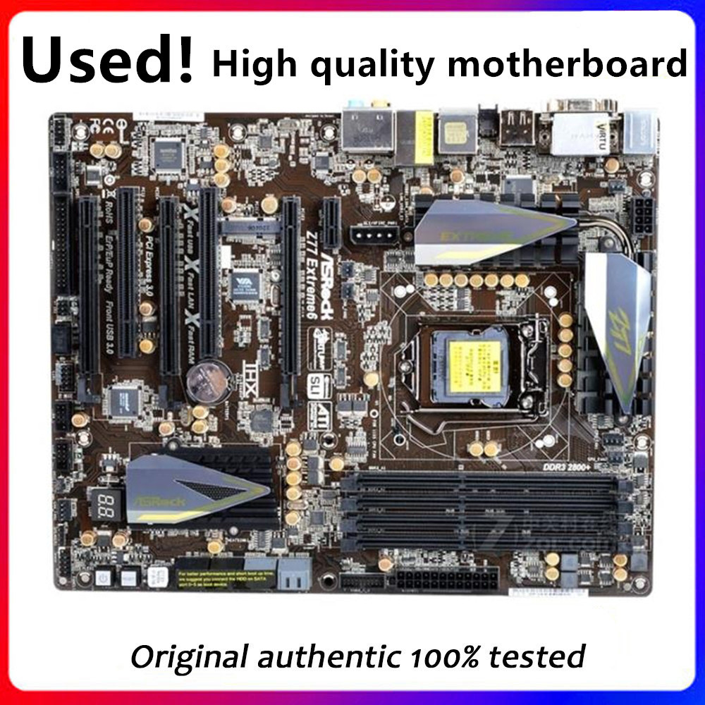 For ASRock Z77 Extreme6 Computer Motherboard LGA 1155 DDR3 For Intel Z77 Z77M Original Desktop Used 