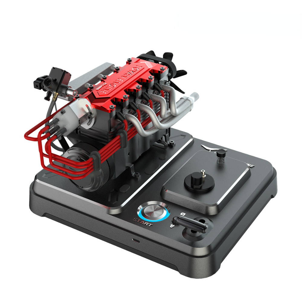 TOYAN ENGINE 14CC L4 Inline 4 Cylinder Engine Model Full Metal Micro Internal Combustion Engine Toy 