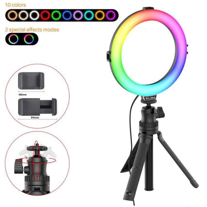 Ulanzi Vijim K9 RGB LED Ring Light Ringlight Ringlite Stand 2424