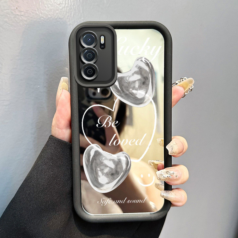 Casing Hp OPPO A16 OPPO A16s OPPO A54s Case HP Casing pola Cinta Perak Kasing cermin Cesing Silikon 