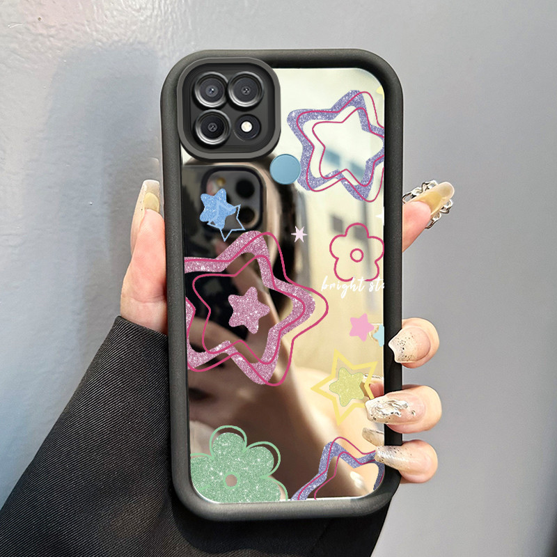 Casing Hp OPPO A15 A15s A35 Case HP Casing pola Gambar bintang Kasing cermin Cesing Silikon Softcase