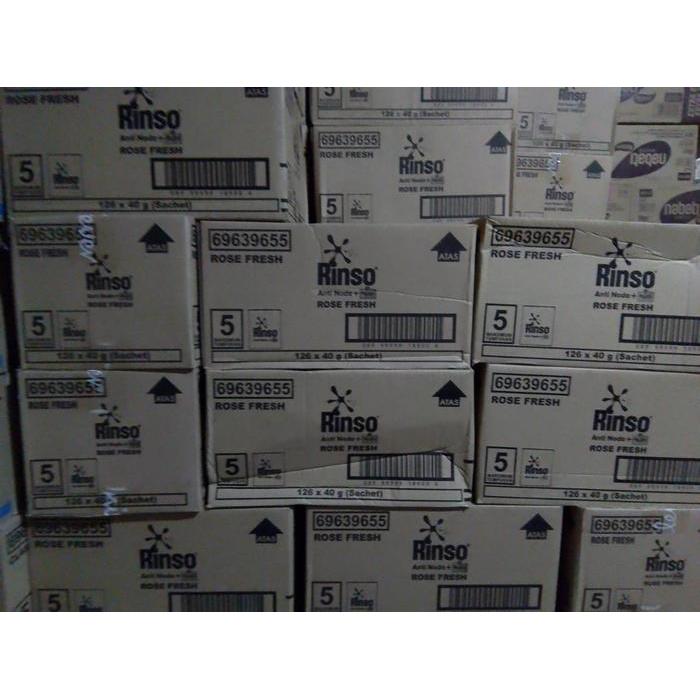 Top Detergent Rinso Bubuk Sachet eceran 1.000 per dus (126 pcs) baju