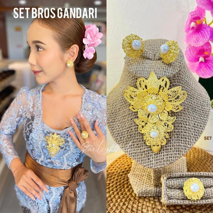 SIAPKIRIM STARLIGHT BALI - Set Bros Gandari Alpaka Bali / Set Alpaka / Aksess Alpaka / Bros Pin