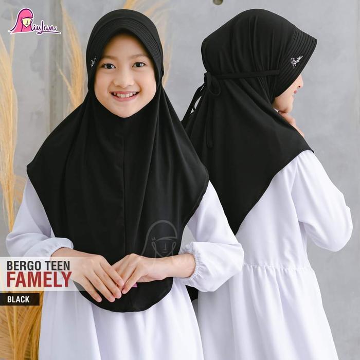 Bergo Anak Miulan Famely Teen Jilbab Anak Tali Samping Kerudung Polos