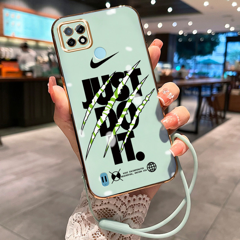 Casing Hp Untuk Realme C21 C21Y C25Y Case Casing HP pola Hook dan bekas kaki Kesing Cesing tali berl