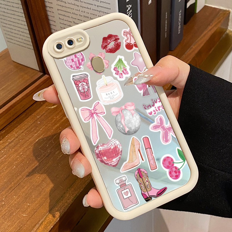 Casing Hp Untuk OPPO A7 OPPO A5s OPPO A12 OPPO A12S A11k Case HP Casing pola Seri Pink Kesing Kasing