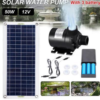 Set Pompa Air Tenaga Surya 50W Pompa Air Panel Surya Untuk Kolam Ikan