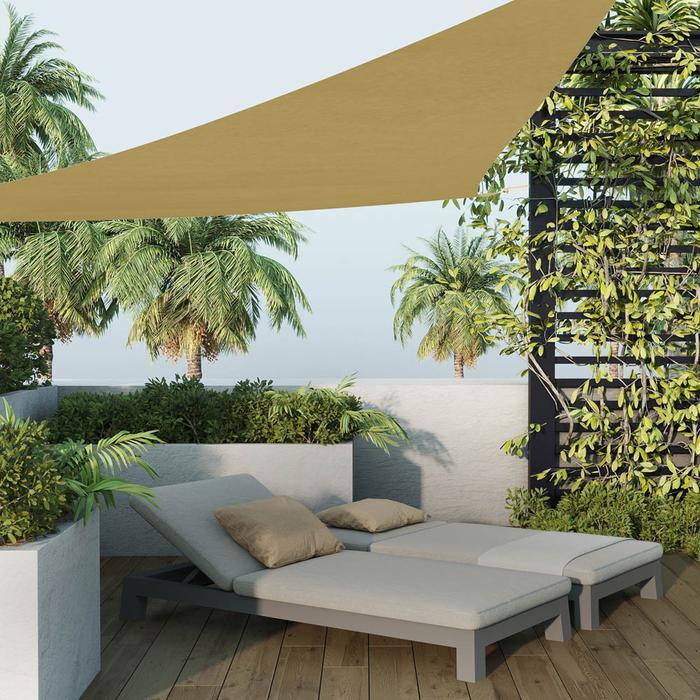 zj6d- Azko Soleil 3.6 Mtr Kanopi Taman Triangle - Cokelat Tan Canopy Atap Teras Dekorasi