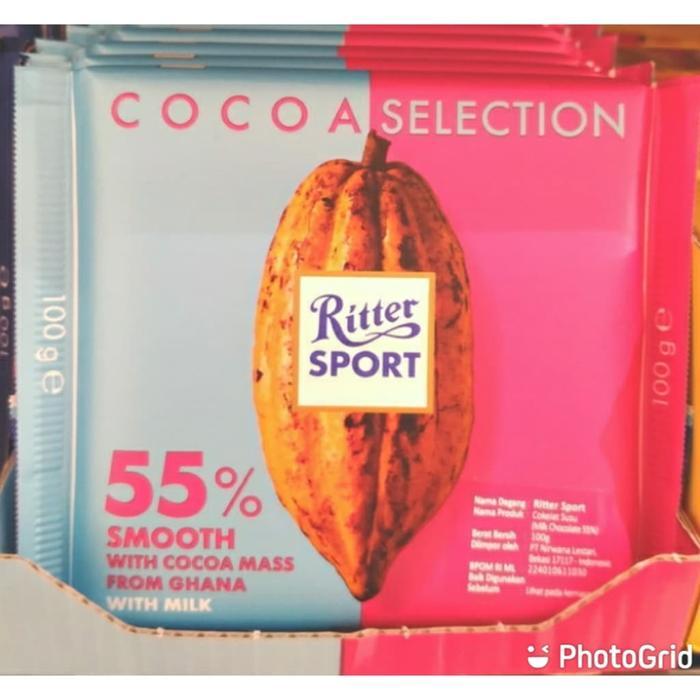 Ready Cocoa Selection 55%Ritter Sport Smooth Cocoa-Chocolate Import