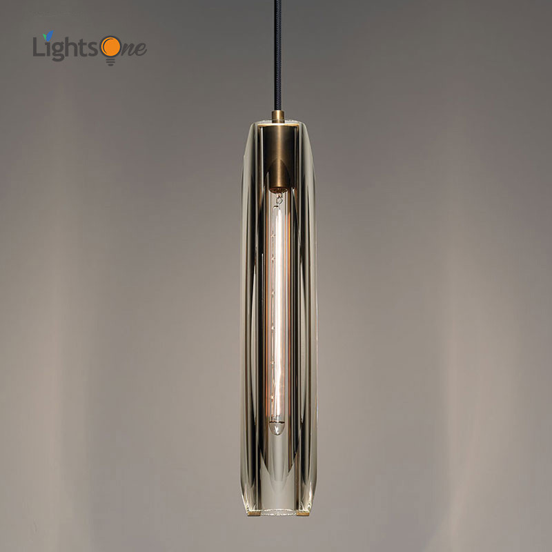 Postmodern all-copper light luxury crystal pendant light bedroom