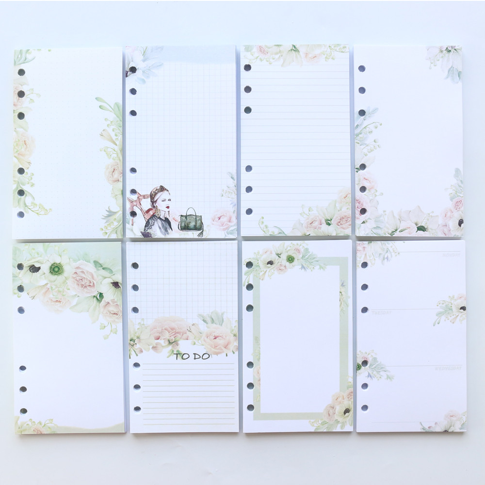 Domikee original creative cute school refillable notebook paper core stationery,candy 6 hole inner p