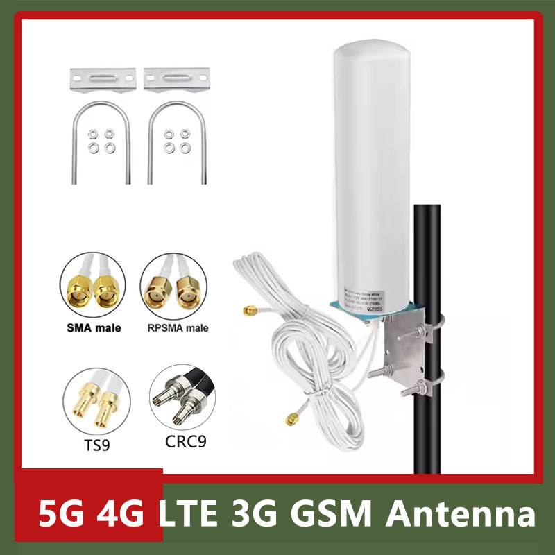 1Set Dual Ts9 Crc9 5G 4G Lte Lte Antenna Long Range 600~4900Mhz Antenna Outdoor Ip67 Waterproof Omni