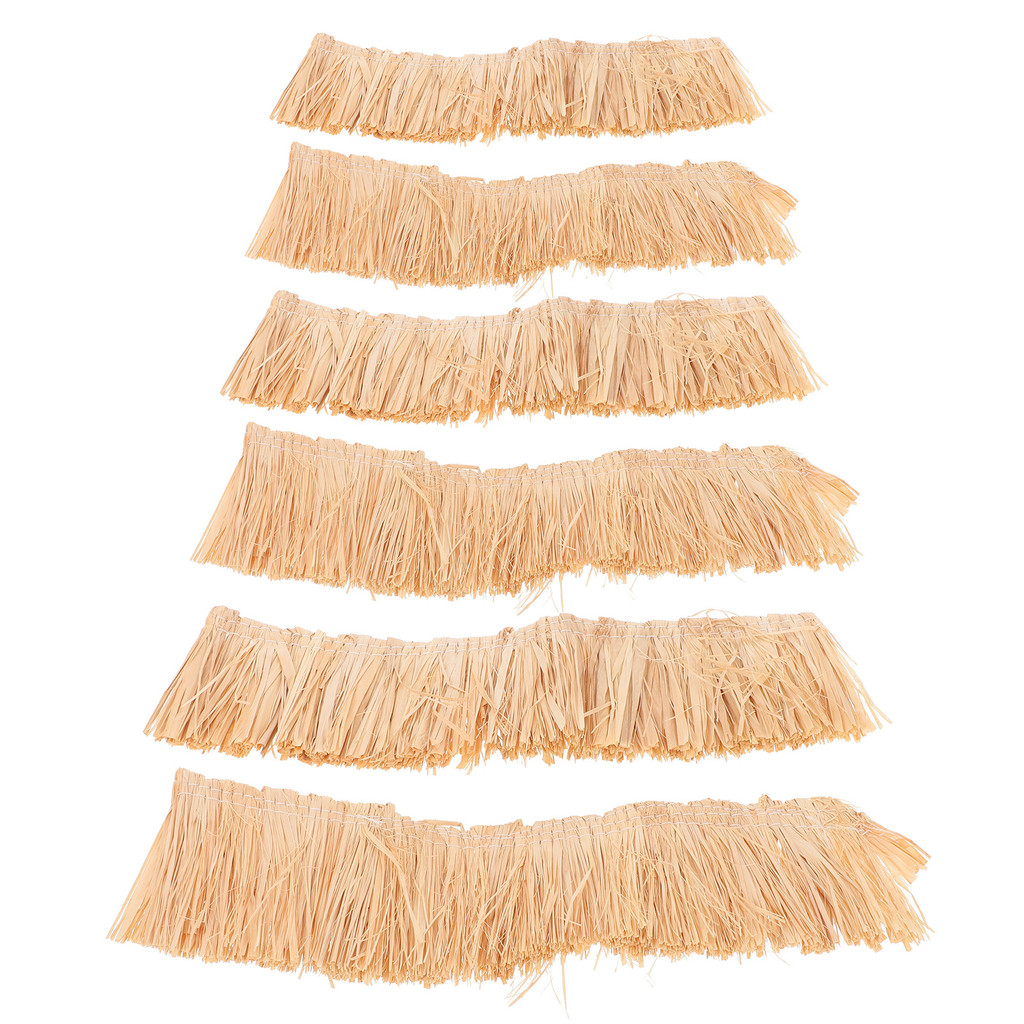 6pcs Miniature Thatch Roll 20X5Cm Micro Landscape Diy Materials For Fairy Garden Tiny House Roofing