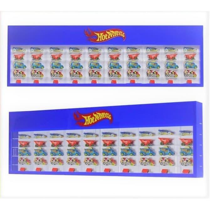 RAK AKRILIK HOTWHEELS ISI 50 LANDSCAPE dengan HEADER SKALA 1:64 MURAH