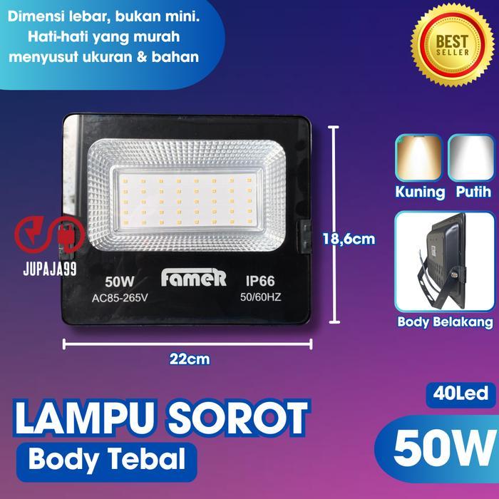 EMICO LAMPU SOROT LED 50WATT / FLOODLIGHT OUTDOOR TEMBAK LAPANGAN
