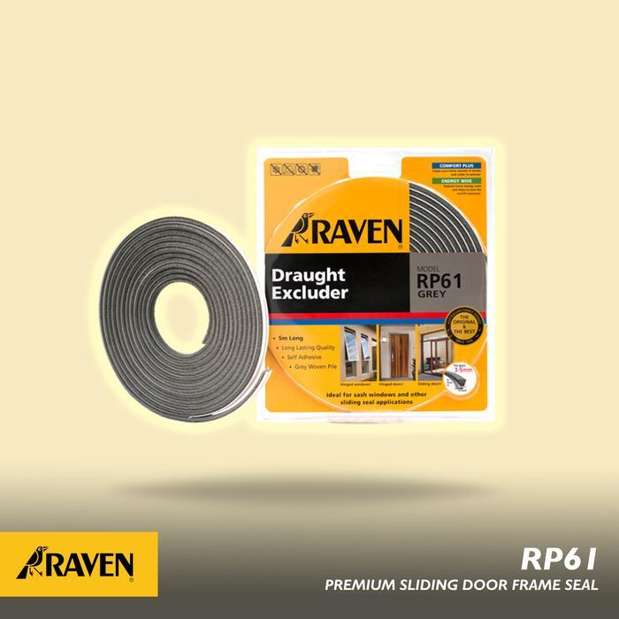 RAVEN Mohair Brush Seal RP61 Grey 5 Meter Penutup Celah Pintu Geser & Jendela Anti Debu dan Serangga