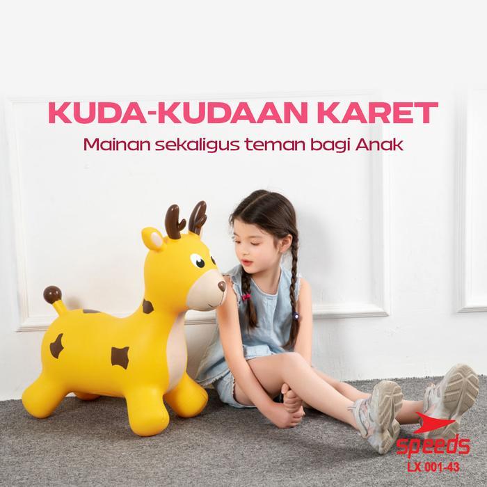 N203- Speeds Jumping Horse Tiup Mainan Kuda Kudaan Karet Hiburan Toys Anak Tanpa Pompa