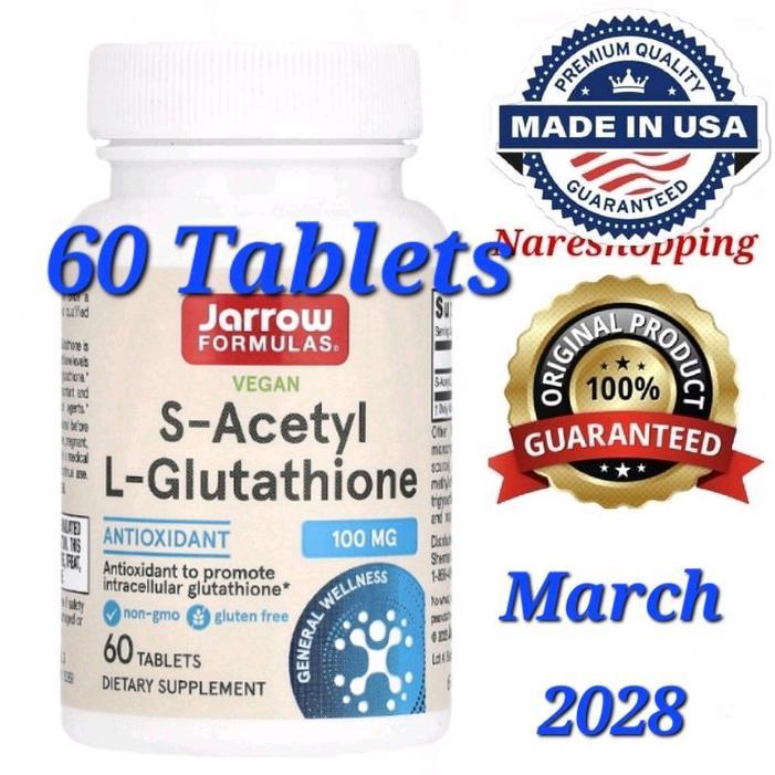 JarrowFormulas, Vegan S-Acetyl L-Glutathione, 100 mg, 60 Tablets Vegan March 2028