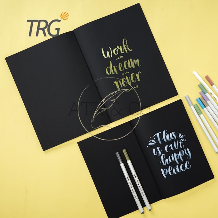 Buku Tulis Catatan B5 Hitam TRG - Black Plain Paper Notebook TRG