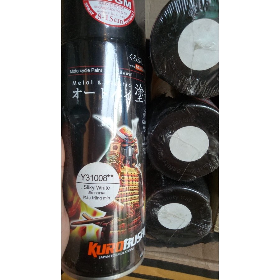 cat semprot pilok pilox samurai silky white y31008 400ml putih mutiara putih metalik