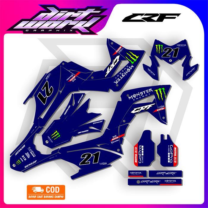 DECAL CRF FULLBODY MONSTER ENERGY SIMPLE VARIASI GLOSSY DOFF BY DIRTWORK