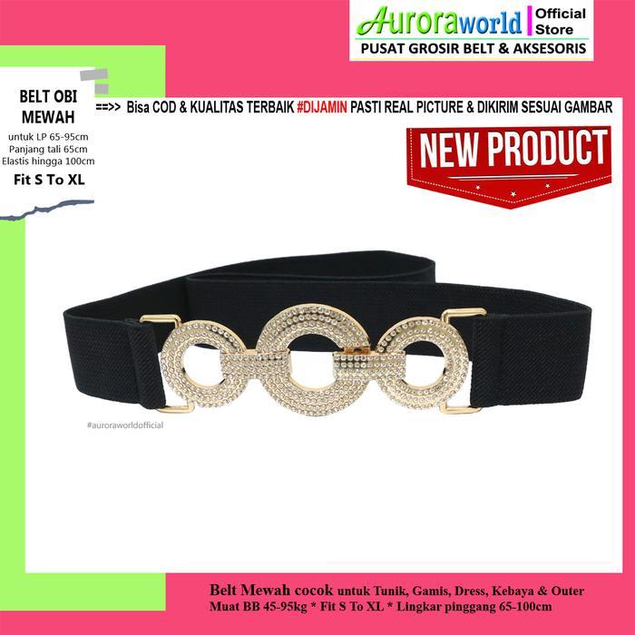 l419- Auroraworld Belt Karet Elastis Obi Aksesoris Dress Gamis Jeans Ikat Pinggang Wanita