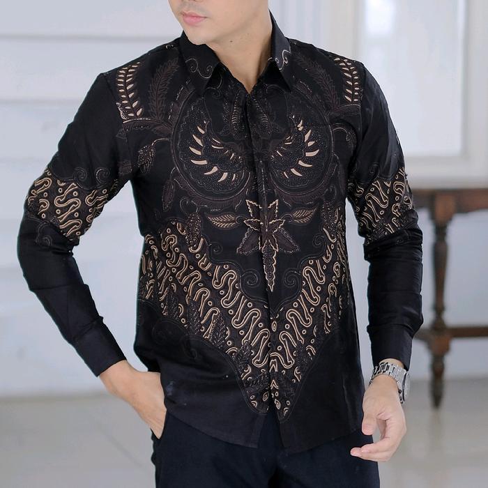 Kemeja batik TRUNTUM MOKA kemeja batik pria terbaru warna mocca Batik pria lengan panjang mewah